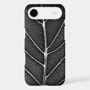 Black and white glowing leaf close-up