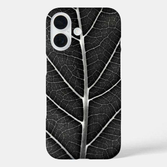Black and white glowing leaf close-up Case-Mate iPhone case (Back)