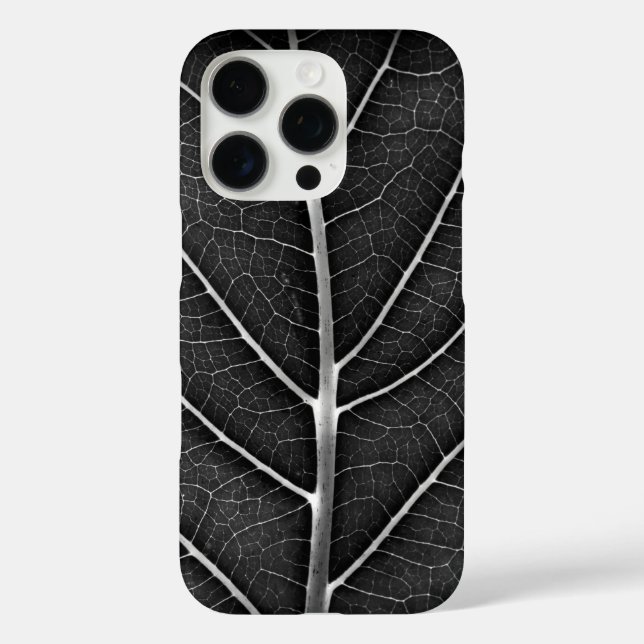 Black and white glowing leaf close-up Case-Mate iPhone case (Back)
