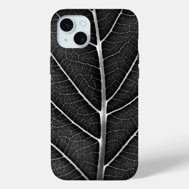 Black and white glowing leaf close-up Case-Mate iPhone case (Back)
