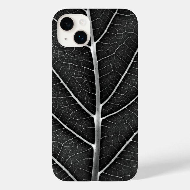 Black and white glowing leaf close-up Case-Mate iPhone case (Back)