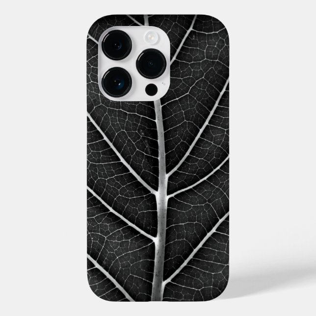 Black and white glowing leaf close-up Case-Mate iPhone case (Back)