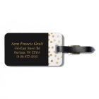 Black and White Gold Glitter City Dots Monogram