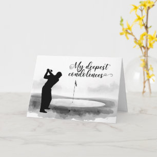 Black and White Golf Sympathy Card Sorry 