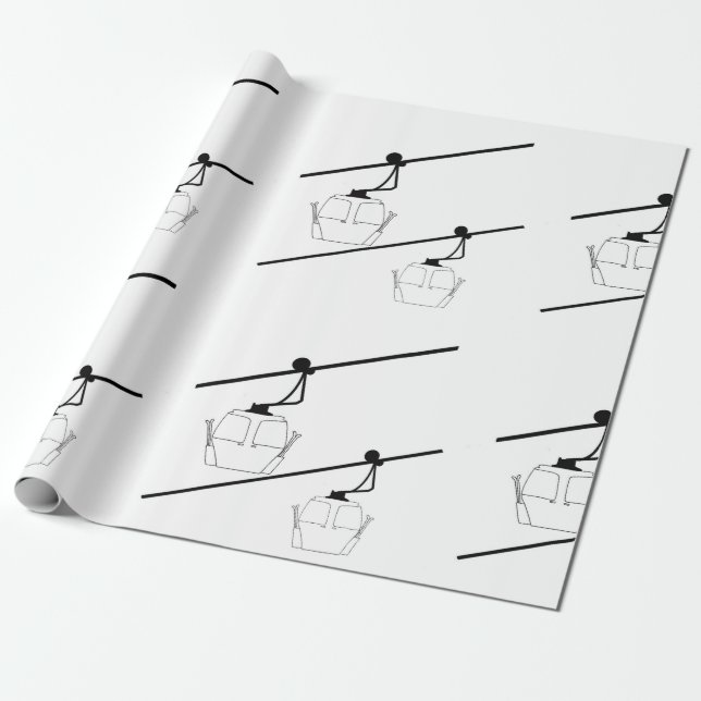 Black and white gondola wrapping paper. paper (Unrolled)