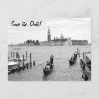 Black and white Gondolier in Venice