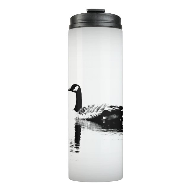 Black and White Goose Thermal Tumbler (Front)