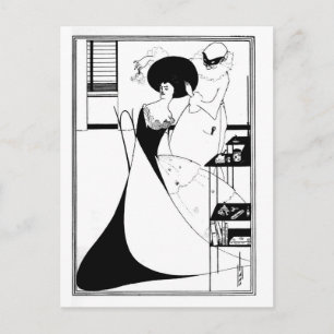 Black and white goth gothic art nouveau Salome Postcard
