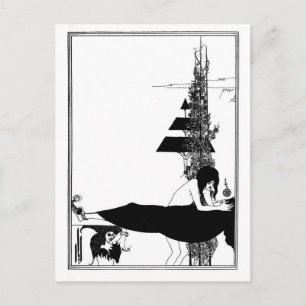 Black and white goth gothic art nouveau Salome Postcard
