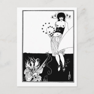 Black and white goth gothic art nouveau Salome Postcard