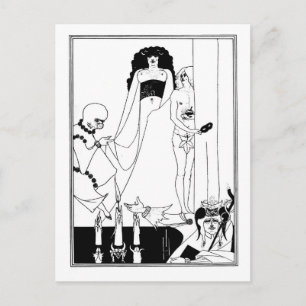 Black and white goth gothic art nouveau Salome Postcard