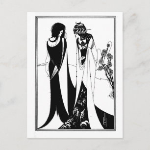 Black and white goth gothic art nouveau Salome Postcard