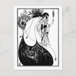 Black and white goth gothic art nouveau Salome Postcard