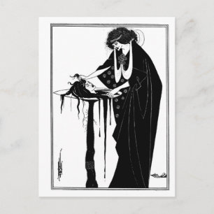 Black and white goth gothic art nouveau Salome Postcard