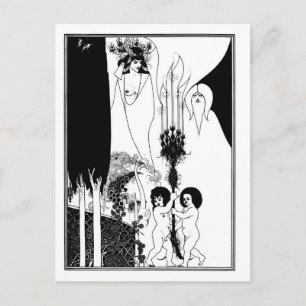 Black and white goth gothic art nouveau Salome Postcard