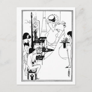 Black and white goth gothic art nouveau Salome Postcard