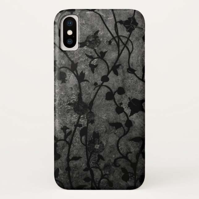 Black and White Gothic Antique Floral Case-Mate iPhone Case (Back)