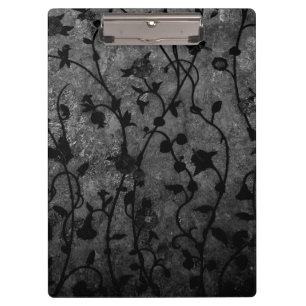 Black and White Gothic Antique Floral Clipboard