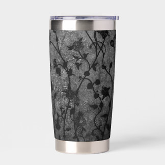 Black and White Gothic Antique Floral Insulated Tumbler