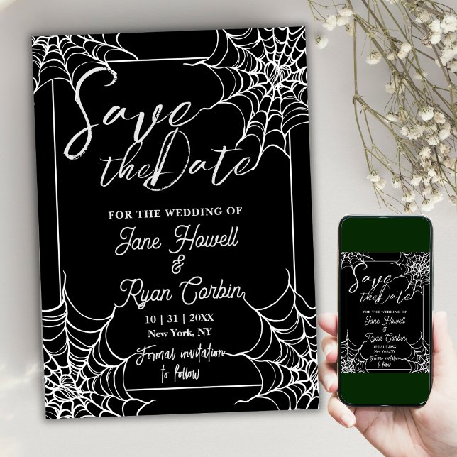 Black and White Gothic Halloween Save The Date (Creator Uploaded)