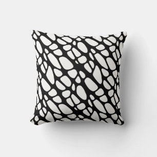 Black and White Gothic Organic Web Pattern Cushion