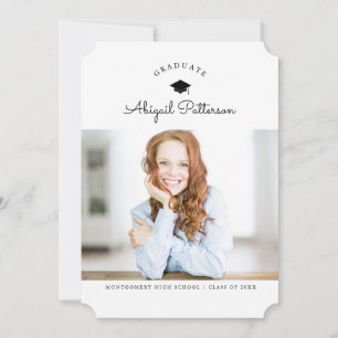 Black and White Grad Announcement