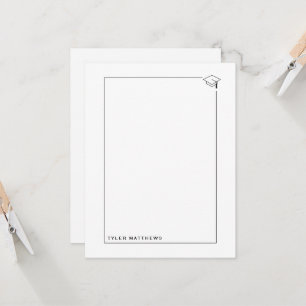 Black and White Grad Notecard