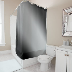 Black and White Gradient Diagonal Shower Curtain