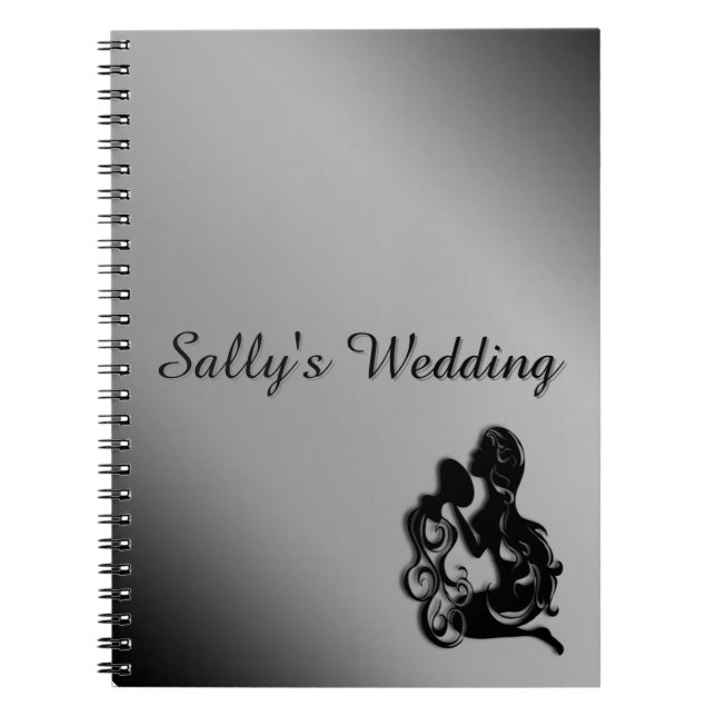 Black and White Gradient Personalised Notebook (Front)