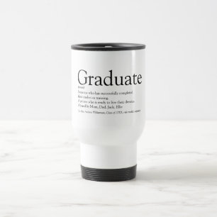 Black And White Graduate Definition Graduation Travel Mug