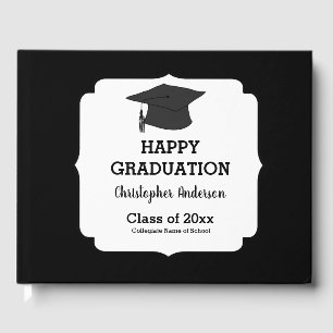 Black and White Graduation Class of  Guest Book