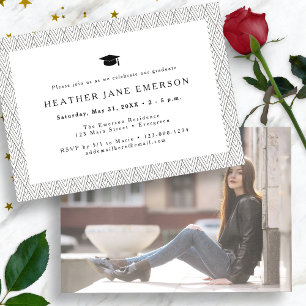 Black and White Graduation Invitation
