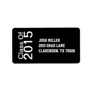 Black and White Graduation Label
