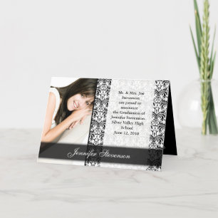 Black and White Graduation or Party Announcement