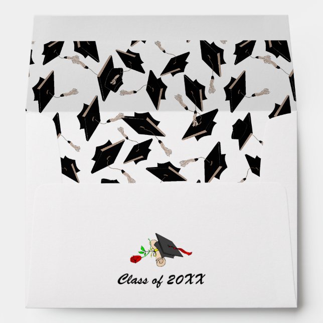 Black and White Graduation Party Envelope (Back (Bottom))