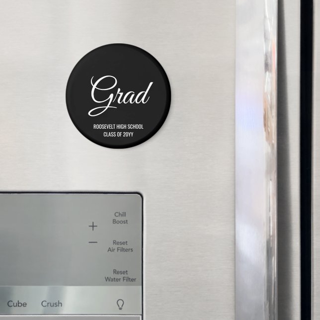 Black and White Graduation Party Memory Magnet (In Situ (Fridge))