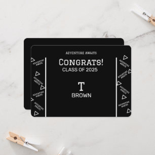 Black and White Graduation Personalised Invitation