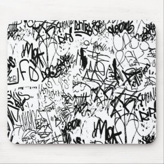 Black and White Graffiti Abstract Collage Mouse Mat