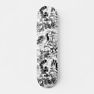 Black and White Graffiti Abstract Collage Skateboard