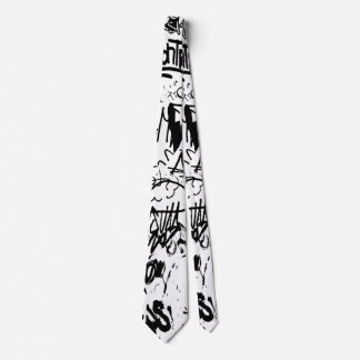 Black and White Graffiti Abstract Collage Tie