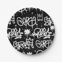 Black and White Graffiti pattern