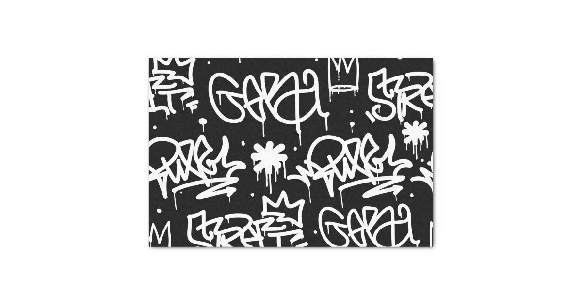 Black And White Graffiti Pattern Tissue Paper Zazzle Co Uk