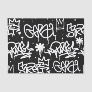 Black and White Graffiti pattern Tissue Paper