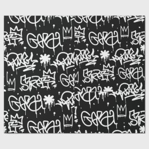 Black and White Graffiti pattern Wrapping Paper