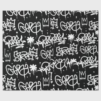 Black and White Graffiti pattern Wrapping Paper