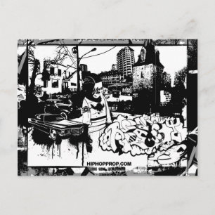Black and White Graffiti Postcard
