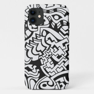 Black and white graffiti street art iPhone 11 case