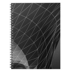 Black and white graphic illustration notebook