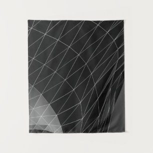 Black and white graphic illustration tapestry