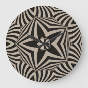 Black and White Graphic Large Clock